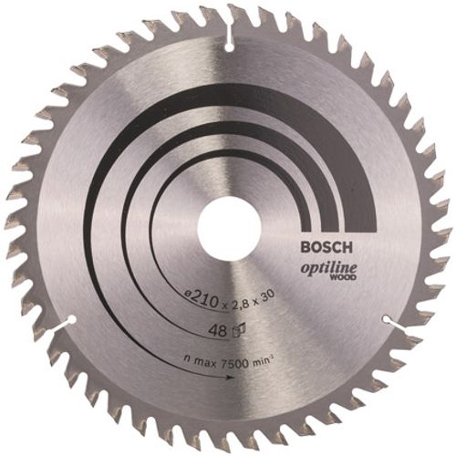 Bosch cirkelzaagblad optiline wood 210 mm x 30 mm 2.8 48t